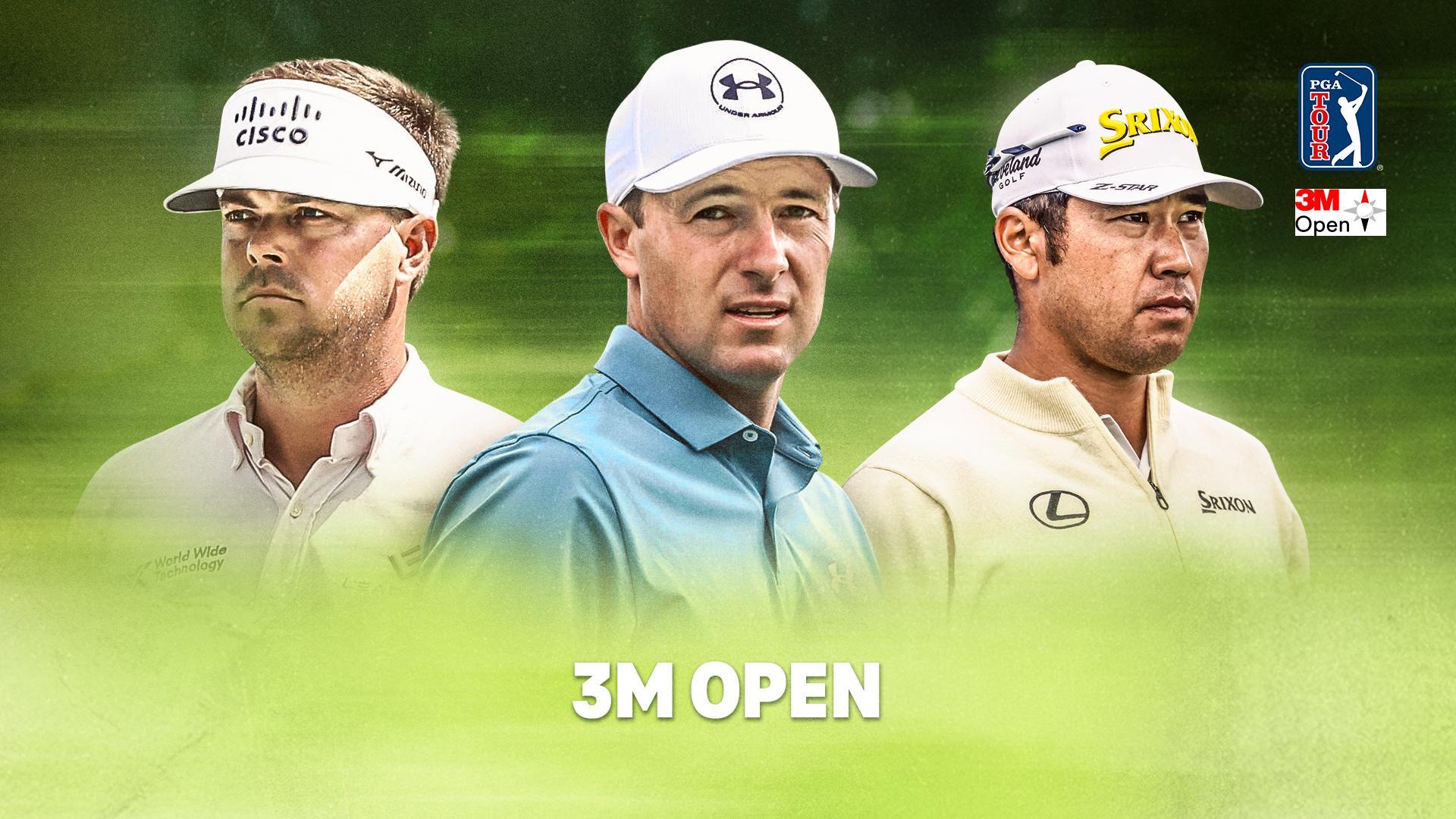 Werbegrafik mit teilnehmenden Spielern der 3M Open.